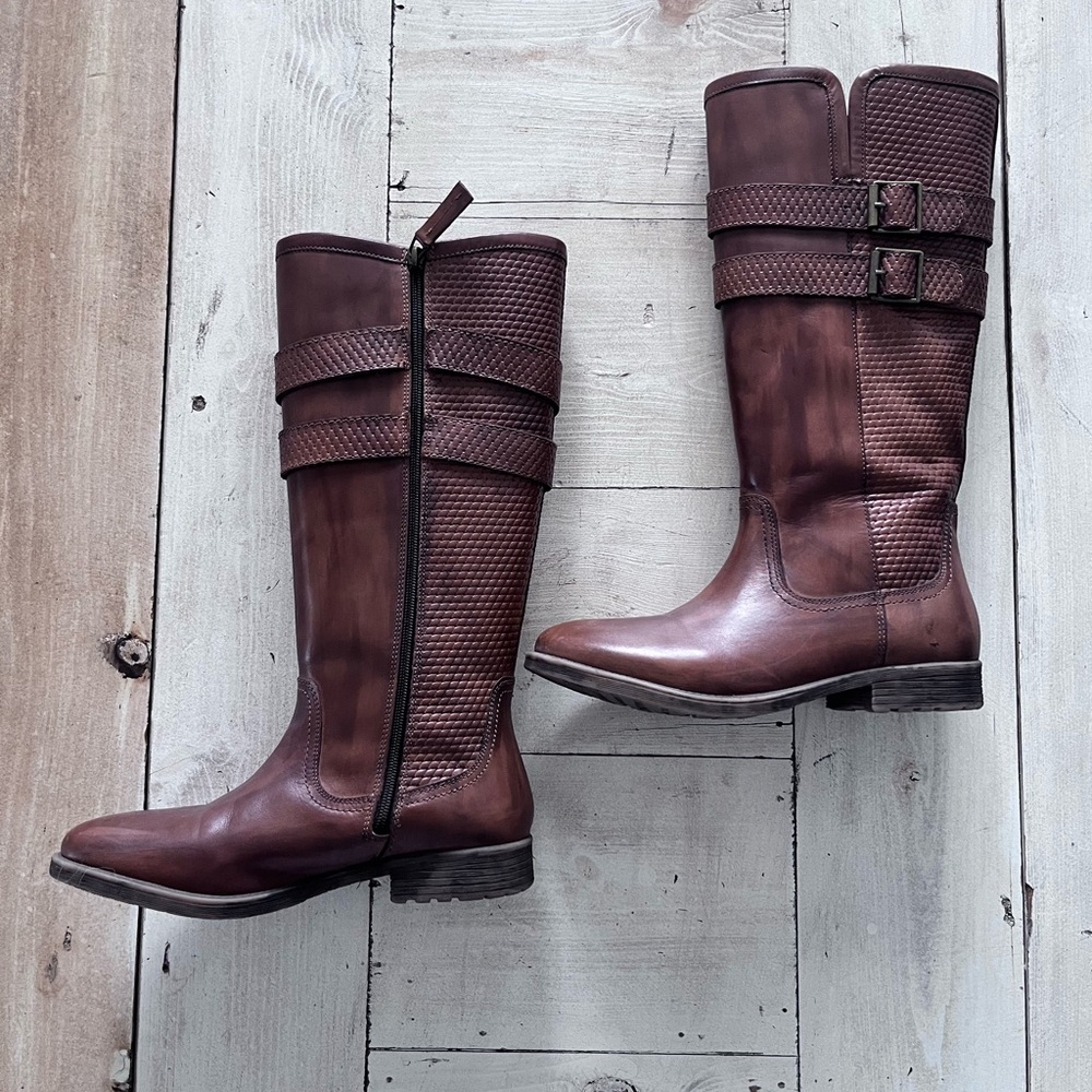 ROAN Brown Leather Heeled Boots